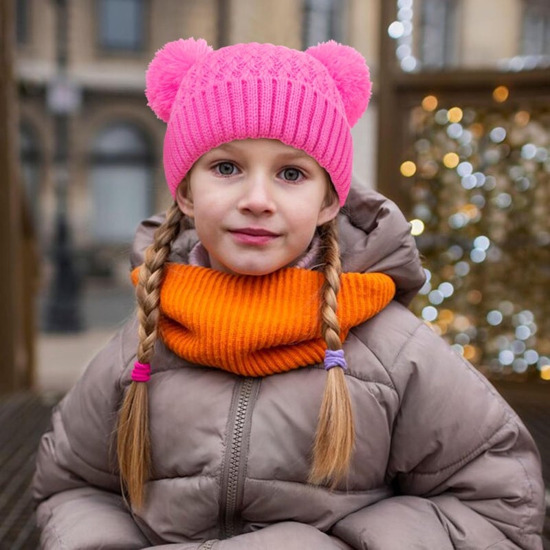 KDVOG Store Kids Winter Hat Warm Knitted Beanies with Double Pom Pom Thick Ski Cap for Boys Girls 7-12 Years - Image 5